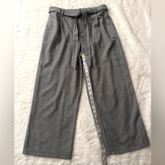 Zara Wide Leg Cropped High Waisted Trousers Business Casual size S - Picture 3 of 6